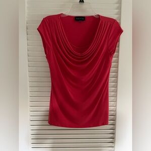 Elegant Red Draped Women's Top